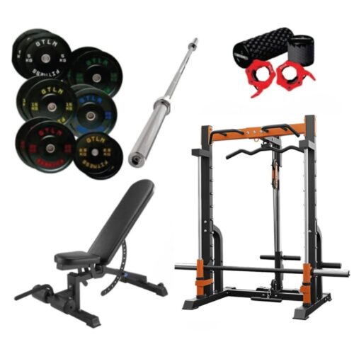 WETRIBE Complete Smith Half Rack Gym Package